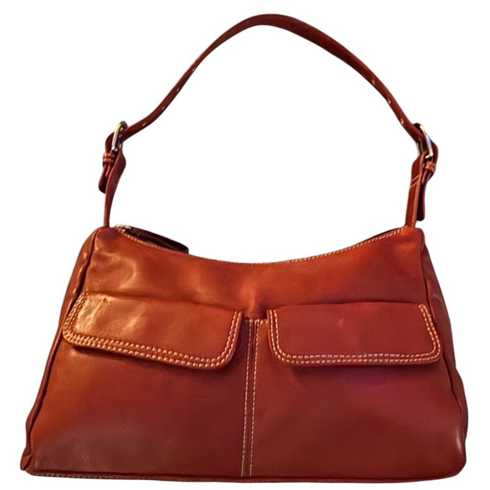 Stone Mountain Red Leather Hobo Purse Handbag Excellent Condition Boho Chic